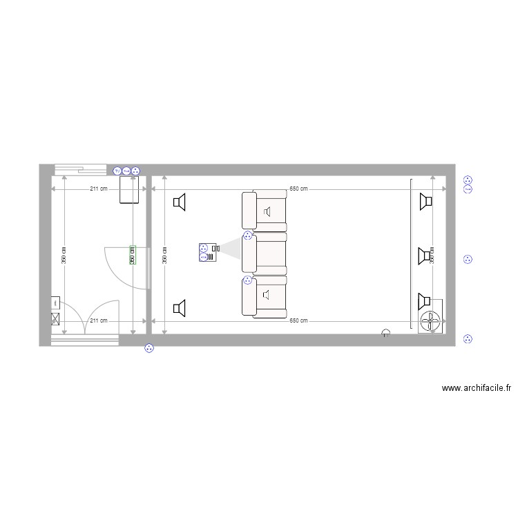 salle cinéma . Plan de 0 pièce et 0 m2