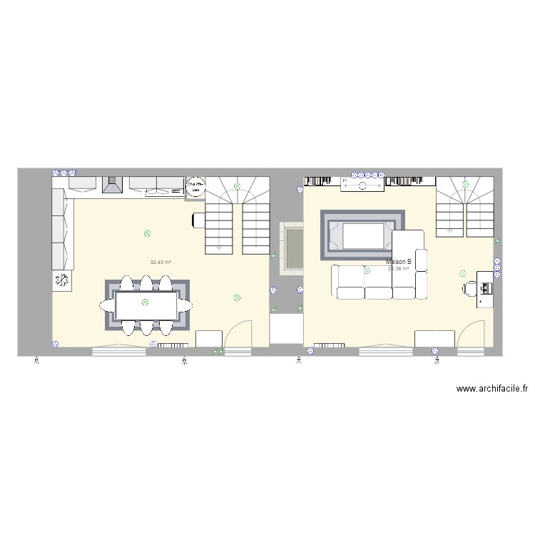 MAISON B. Plan de 0 pièce et 0 m2