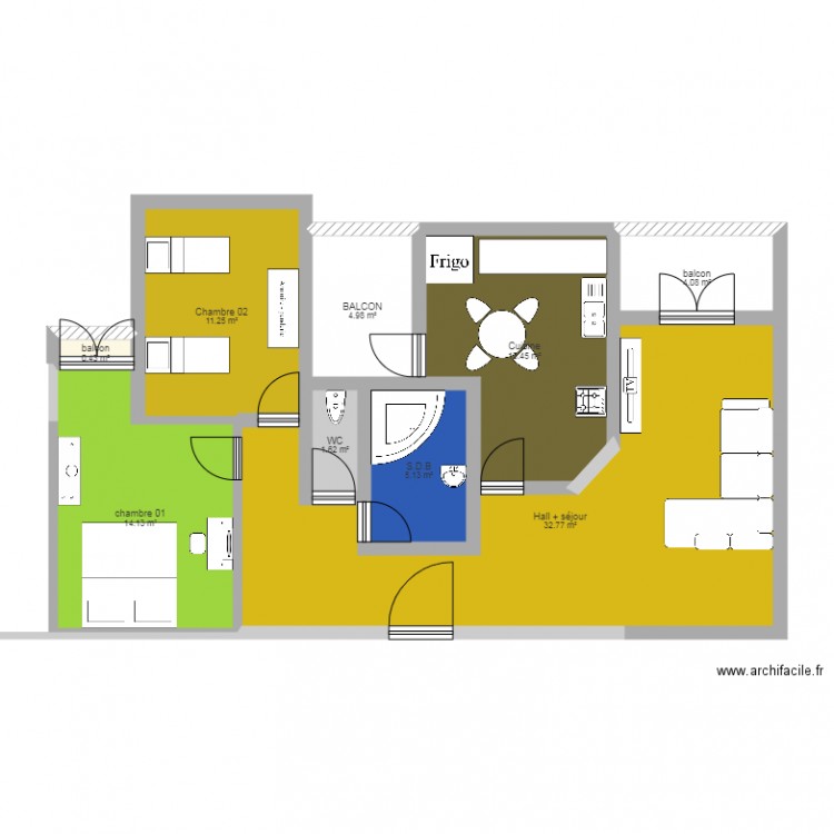 F3  88M2. Plan de 0 pièce et 0 m2