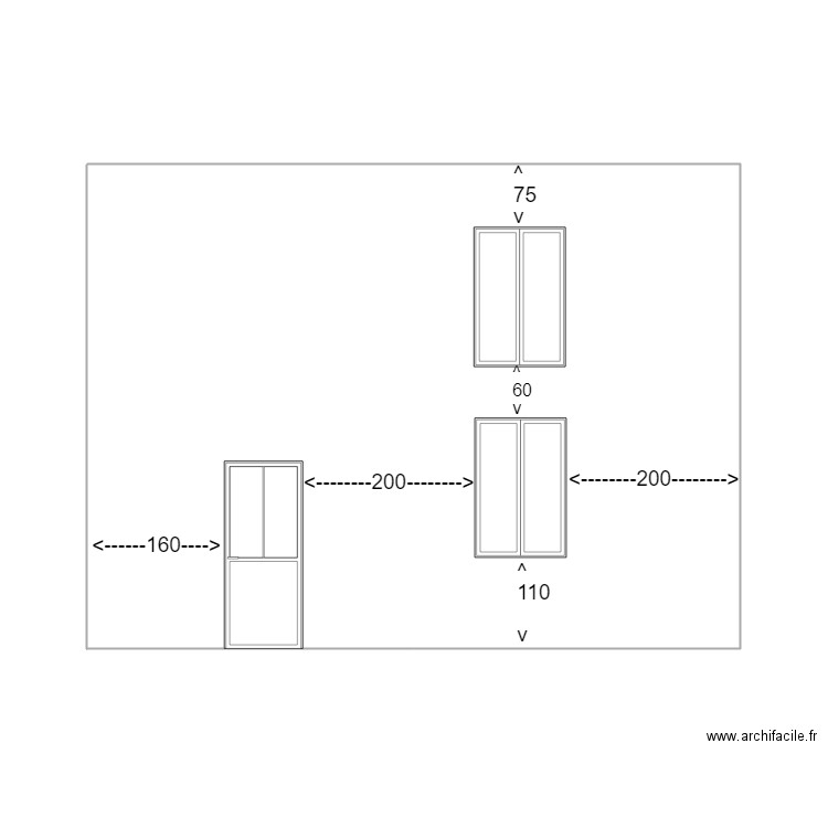 façade arrière situation existante. Plan de 0 pièce et 0 m2