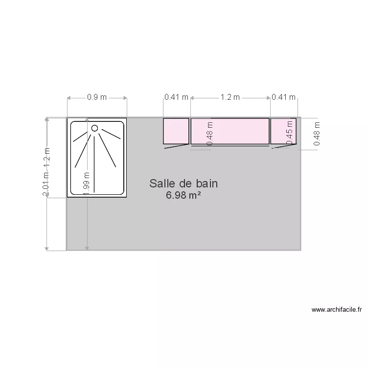 salle de bains. Plan de 