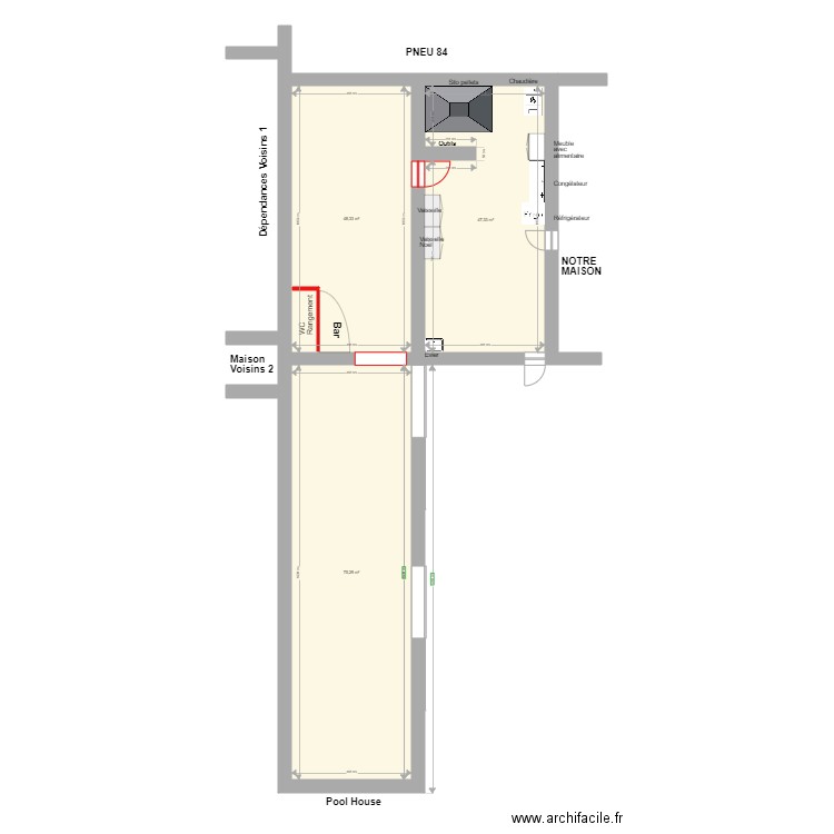 Les Remises après travaux. Plan de 0 pièce et 0 m2