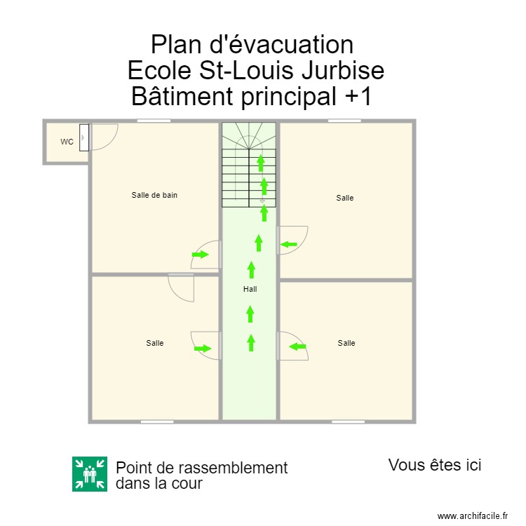 Jurbise bâtiment principal première étage. Plan de 0 pièce et 0 m2