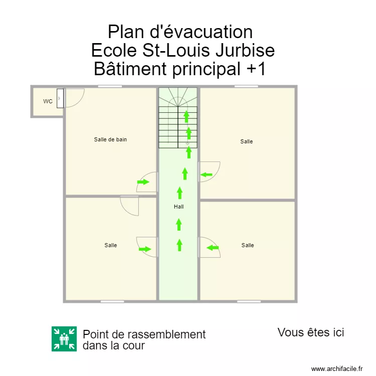 Jurbise bâtiment principal première étage. Plan de Jurbise bâtiment principal première étage. Plan de