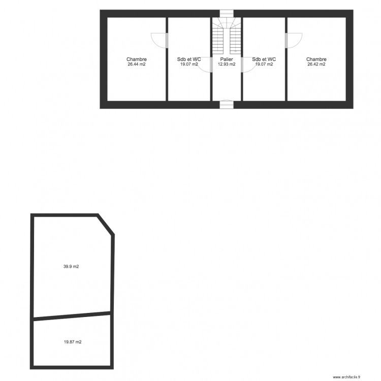 Osmanville Après extension. Plan de 0 pièce et 0 m2