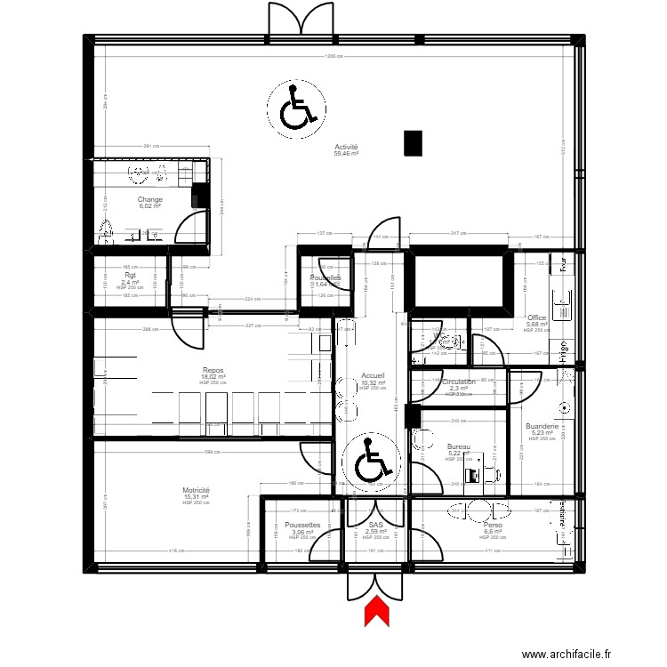 92 PUTEAUX projet jordan V1. Plan de 16 pièces et 148 m2