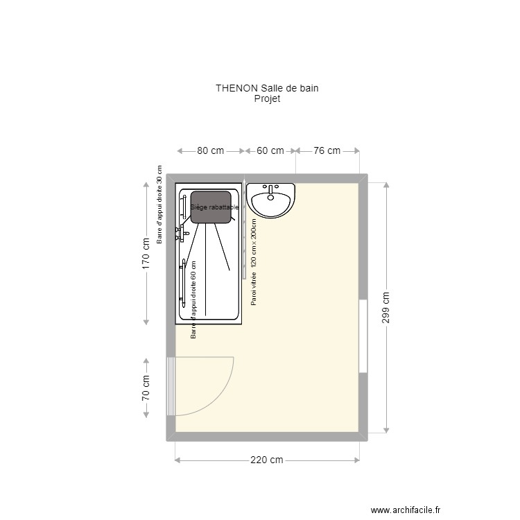 Thenon projet. Plan de 1 pièce et 7 m2