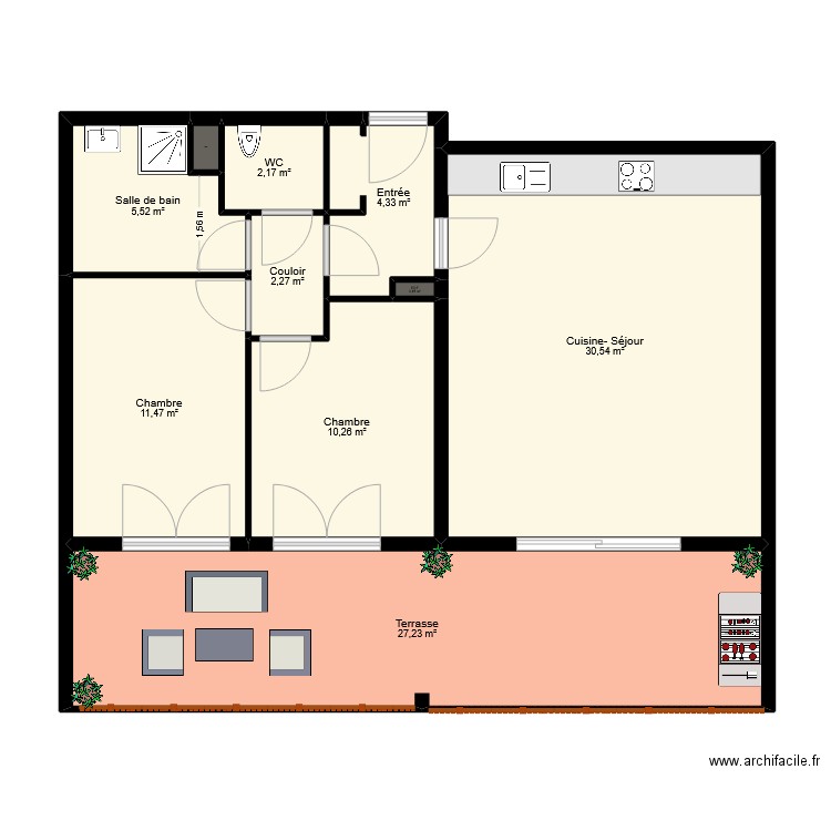 BOSSER. Plan de 10 pièces et 94 m2