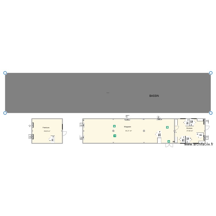 STM V1 22 modules. Plan de 3 pièces et 140 m2