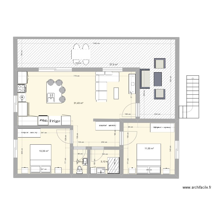 BRINDEAU 2. Plan de 6 pièces et 86 m2