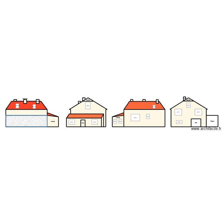 facades et toitures. Plan de 0 pièce et 0 m2