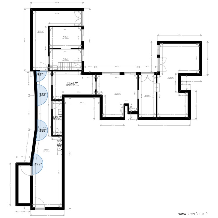 95 DEUIL 26 Eglise EXISTANT V ArL 040822. Plan de 12 pièces et 146 m2