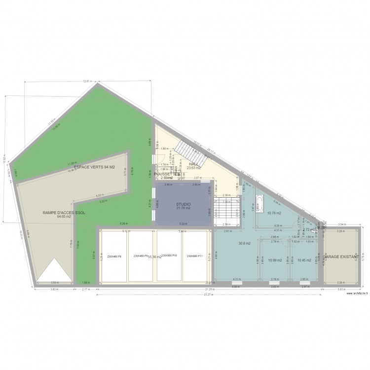 issy PARC EN RDC IMPLNTATION ver esc dr ss. Plan de 0 pièce et 0 m2