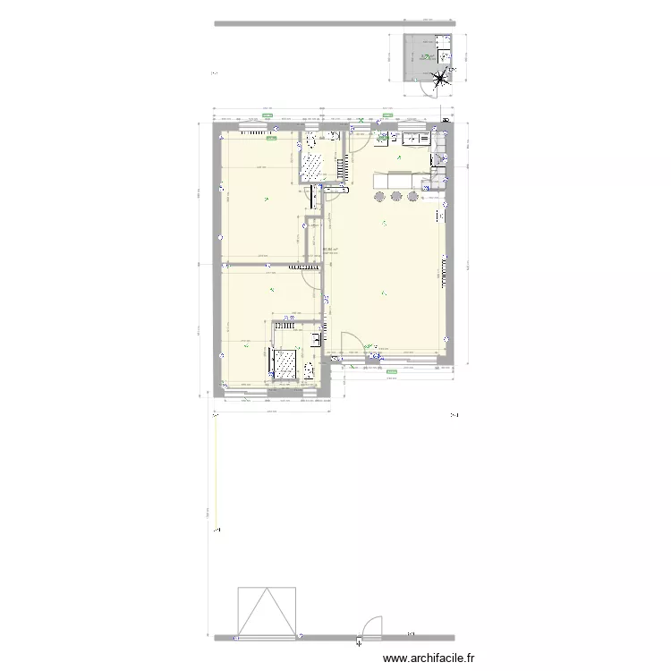 maison seule100m2 sans meuble. Plan de 