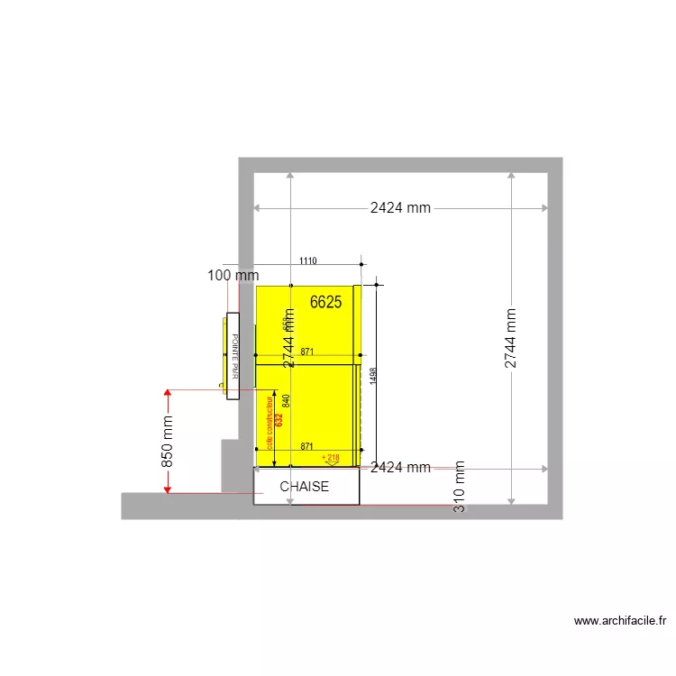 COUPE EXISTANT ST CHELY 6625. Plan de 