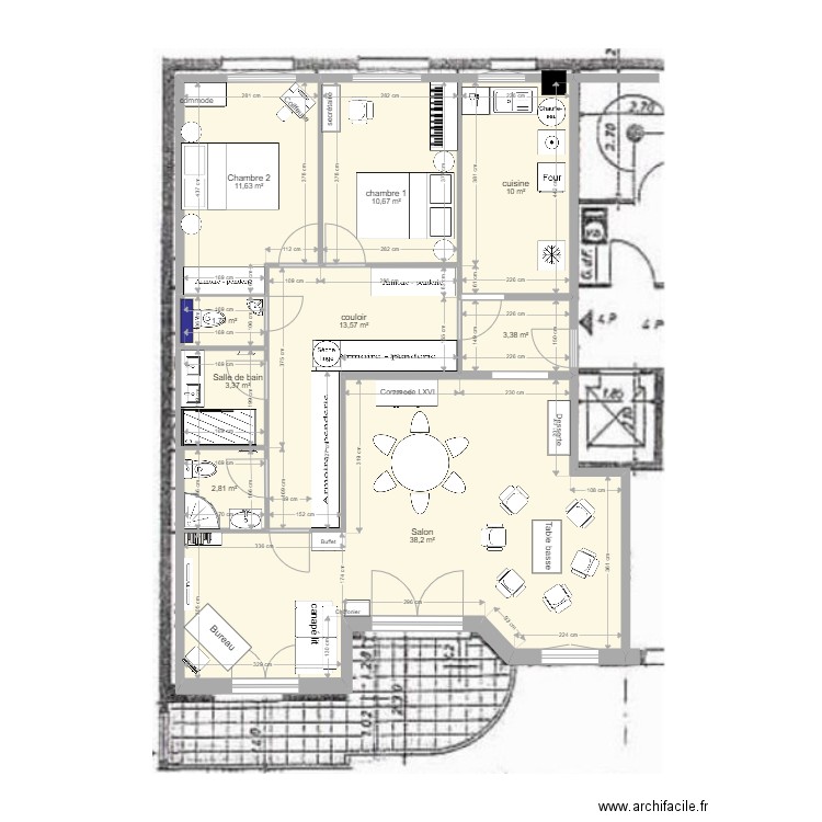 8 Chateaudun v3. Plan de 9 pièces et 95 m2