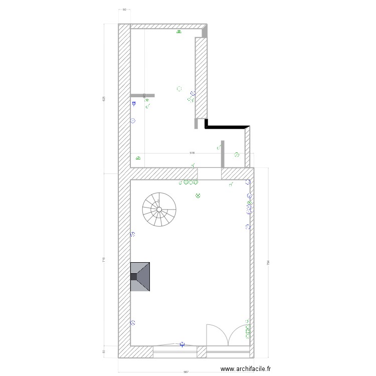 crimée. Plan de 1 pièce et 35 m2