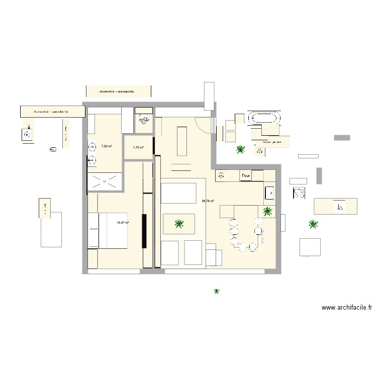 Thalassa 01 Dressing fond sdb. Plan de 0 pièce et 0 m2