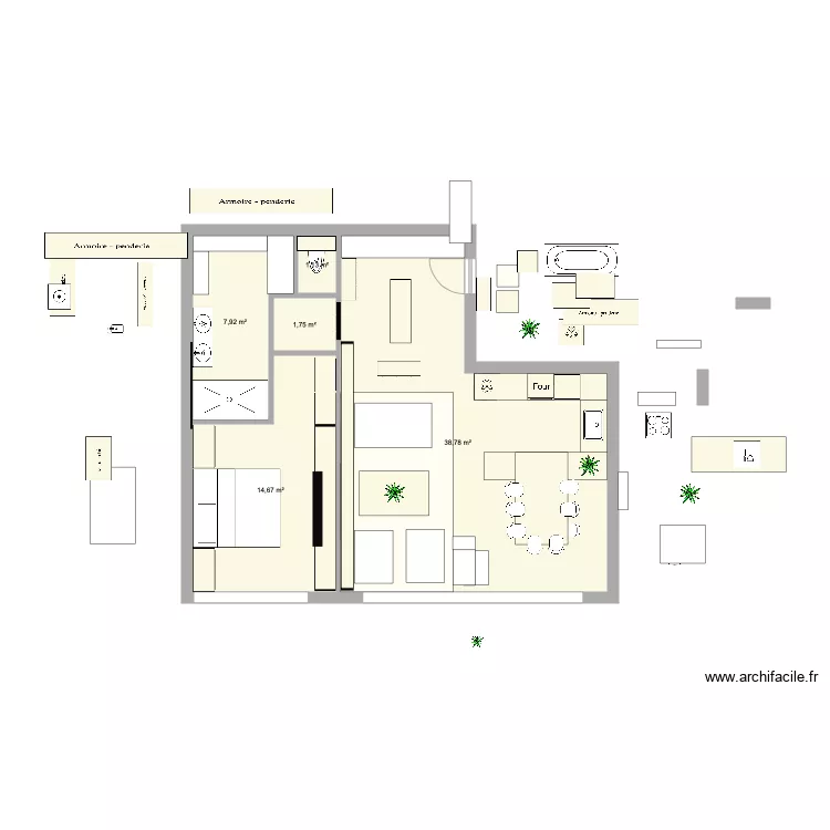 Thalassa 01 Dressing fond sdb. Plan de 