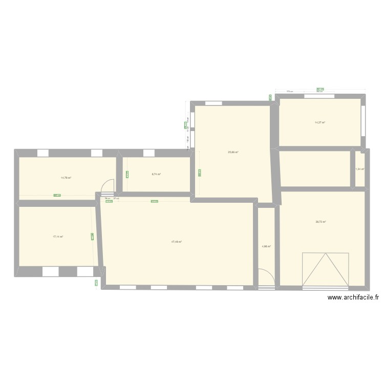 zermezeele 1. Plan de 9 pièces et 173 m2