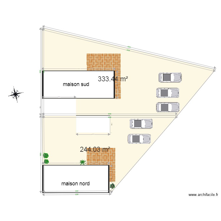 division terrain H. Plan de 0 pièce et 0 m2