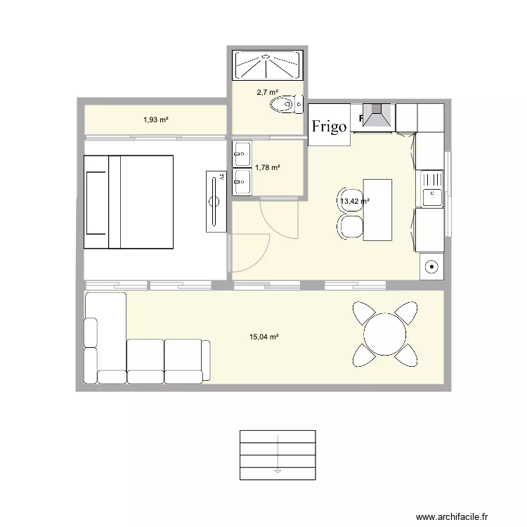 Mini con Terraza 1Br. Plan de 
