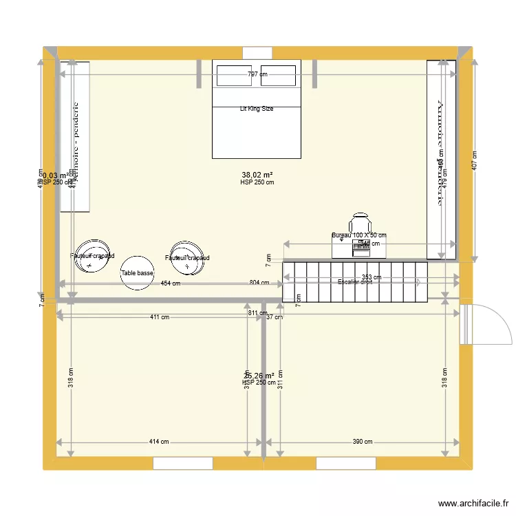 etage Chalet Moul. Plan de 