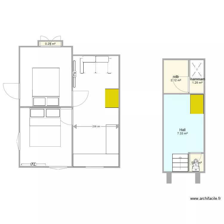 duplex. Plan de 