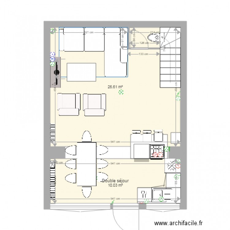 Arnaud Projet salon au fond. Plan de 0 pièce et 0 m2