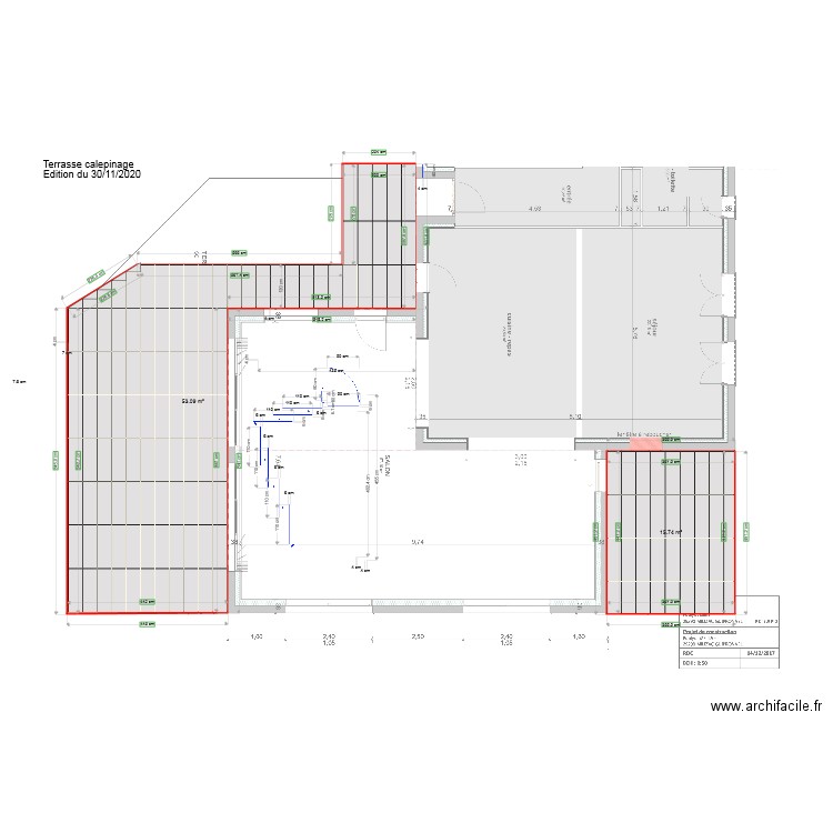 Terrasse calepinage. Plan de 0 pièce et 0 m2