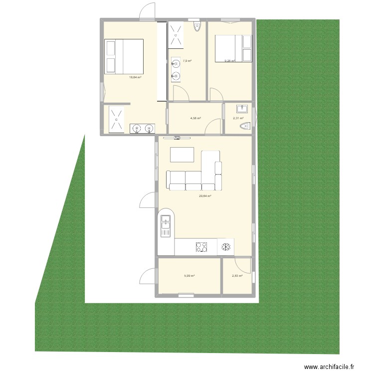 MAISON JEFF ET PERLE. Plan de 0 pièce et 0 m2