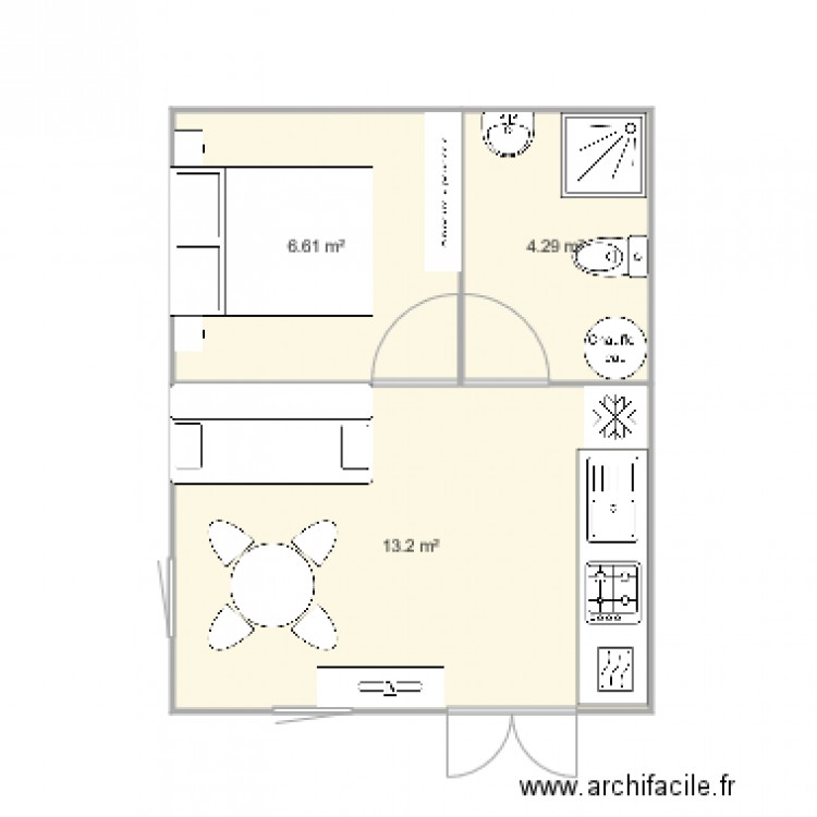 chalet 25m2 V1. Plan de 0 pièce et 0 m2