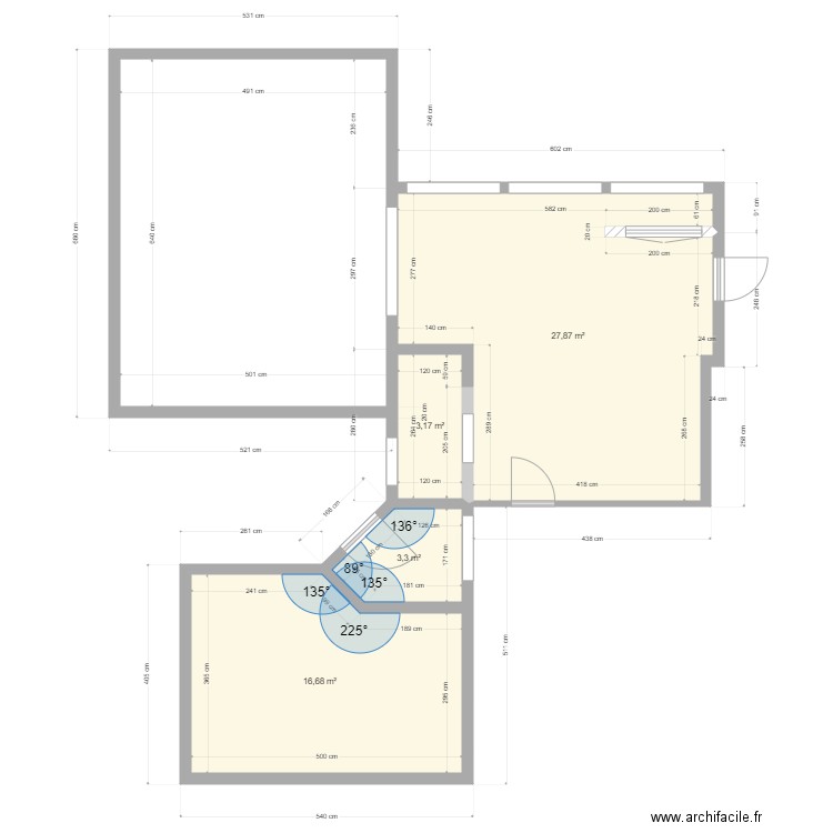 Pommier cuisine piscine projection1 2. Plan de 4 pièces et 51 m2
