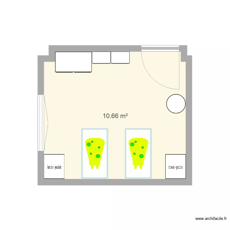 Chambre vierge. Plan de 