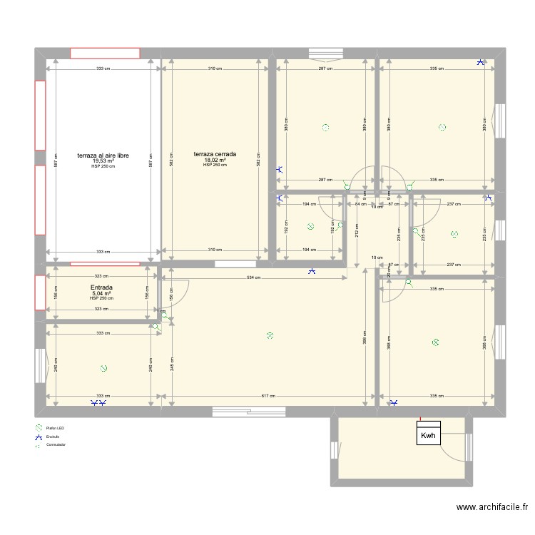 Vilafortuny - Plan prise elec - ES. Plan de 11 pièces et 131 m2