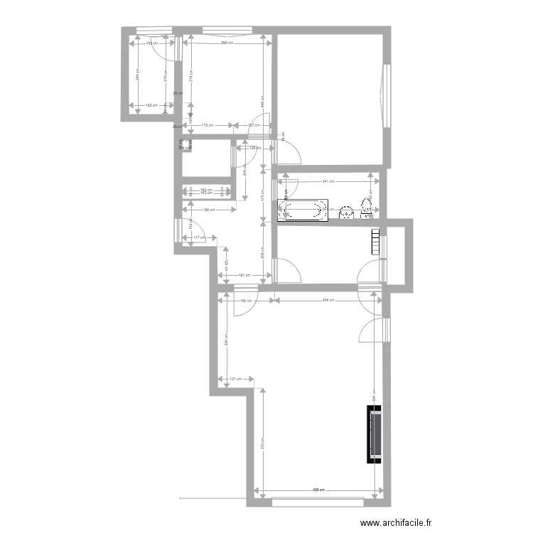 Croquis 3 avec mesures. Plan de 0 pièce et 0 m2