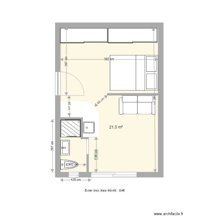 studio plomberie. Plan de 0 pièce et 0 m2