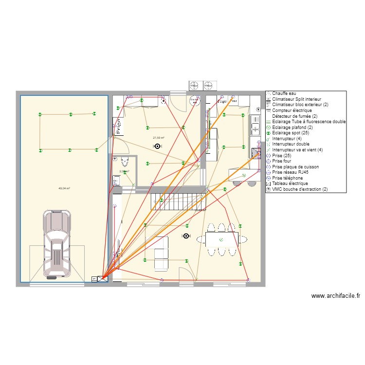 maison 2. Plan de 4 pièces et 128 m2