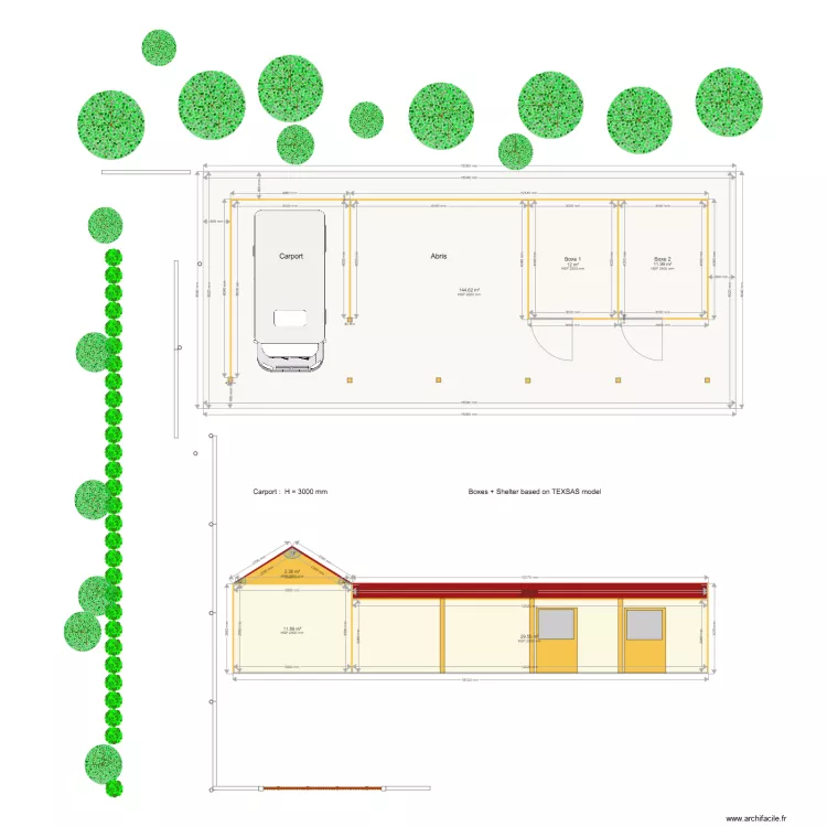 Boxes chevaux 2. Plan de 