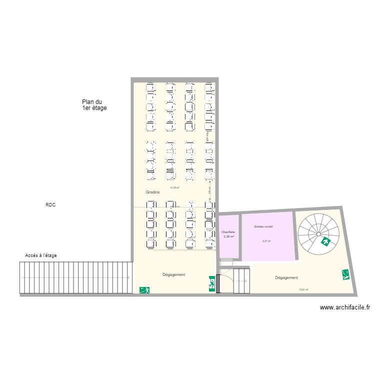 puce a oreille étage. Plan de 0 pièce et 0 m2