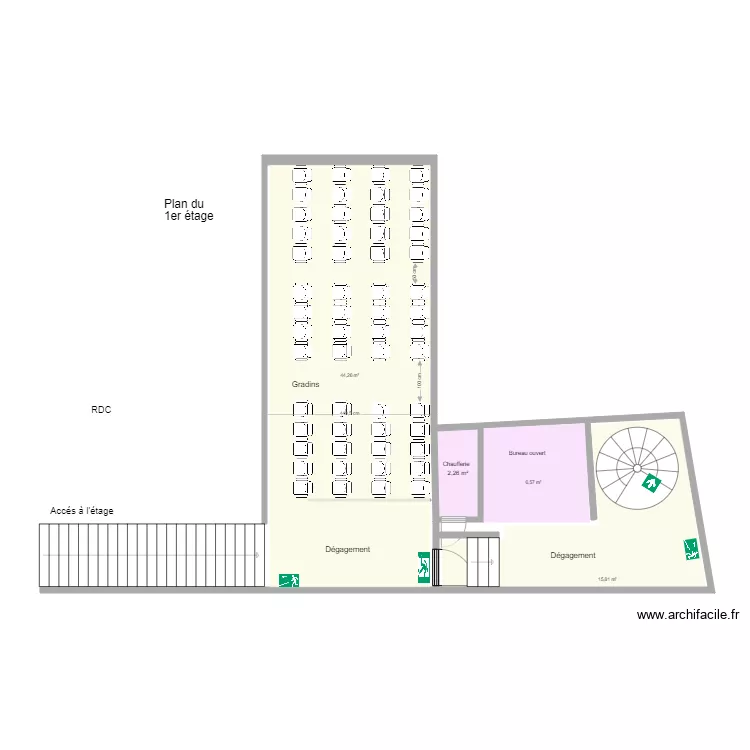 puce a oreille &eacute;tage. Plan de 