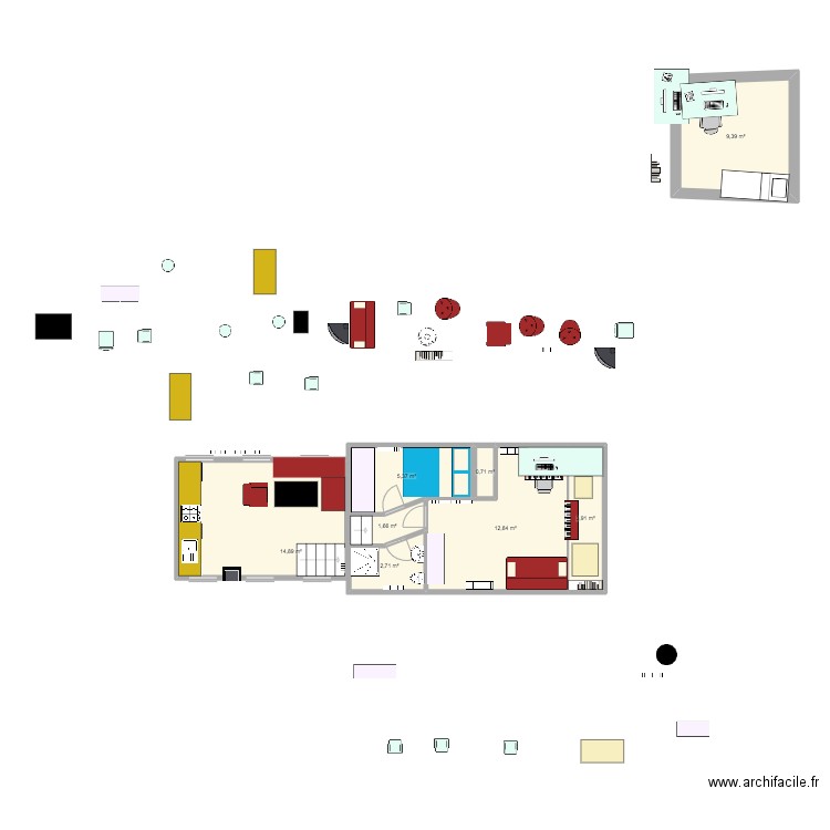 PLAN JOHANNA 6. Plan de 8 pièces et 51 m2