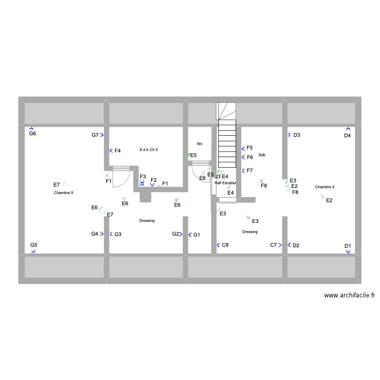 SedoghoImplantationEtage. Plan de 29 pièces et 227 m2