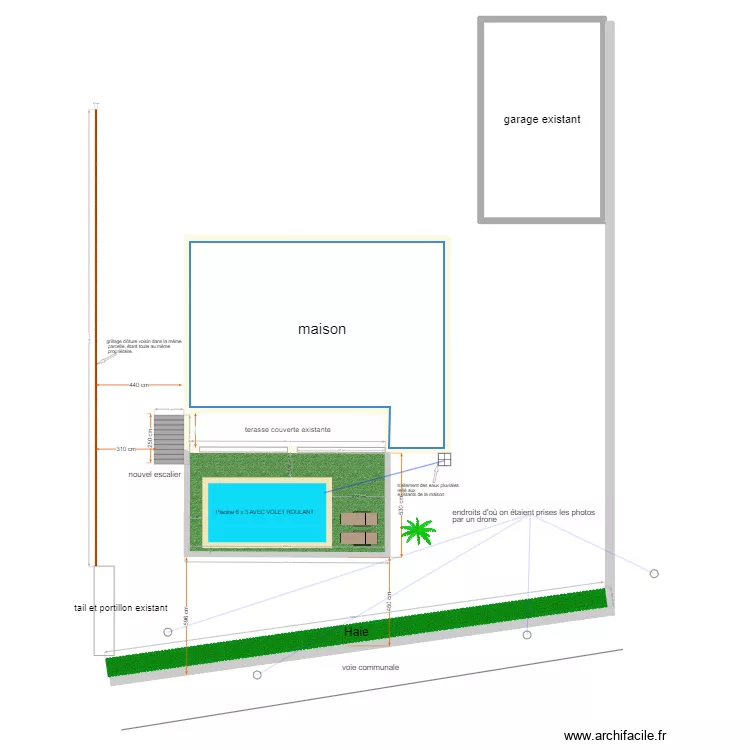 PLAN DE MASSE PISCINE . Plan de PLAN DE MASSE PISCINE . Plan de