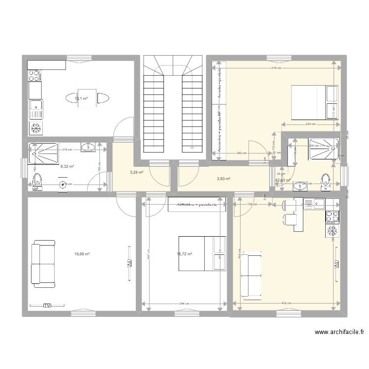 Villa des tilleuls 1er étage. Plan de 0 pièce et 0 m2