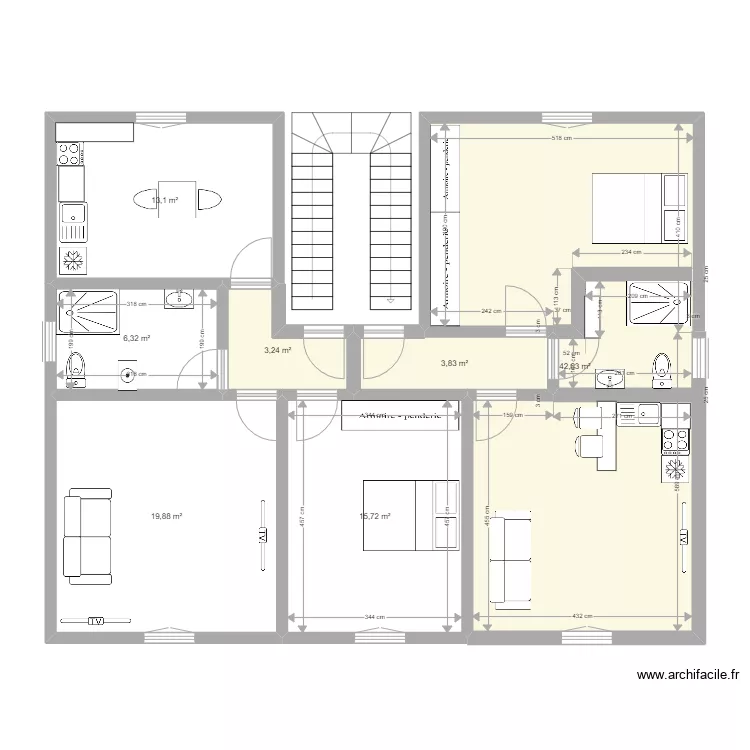 Villa des tilleuls 1er &eacute;tage. Plan de 