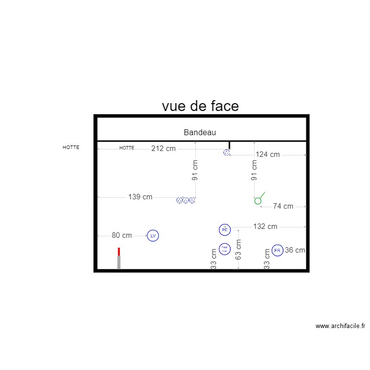 electricité cuisinemai. Plan de 2 pièces et 8 m2