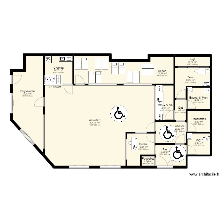 Fontenay PROJET V7 ArL 270722 pr PMI ONLY. Plan de 15 pièces et 151 m2