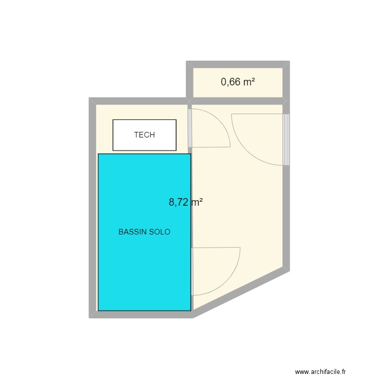 THALISPA. Plan de 2 pièces et 9 m2