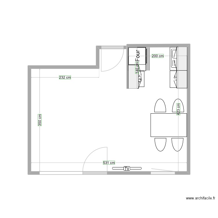 Sejourcuisine. Plan de 0 pièce et 0 m2